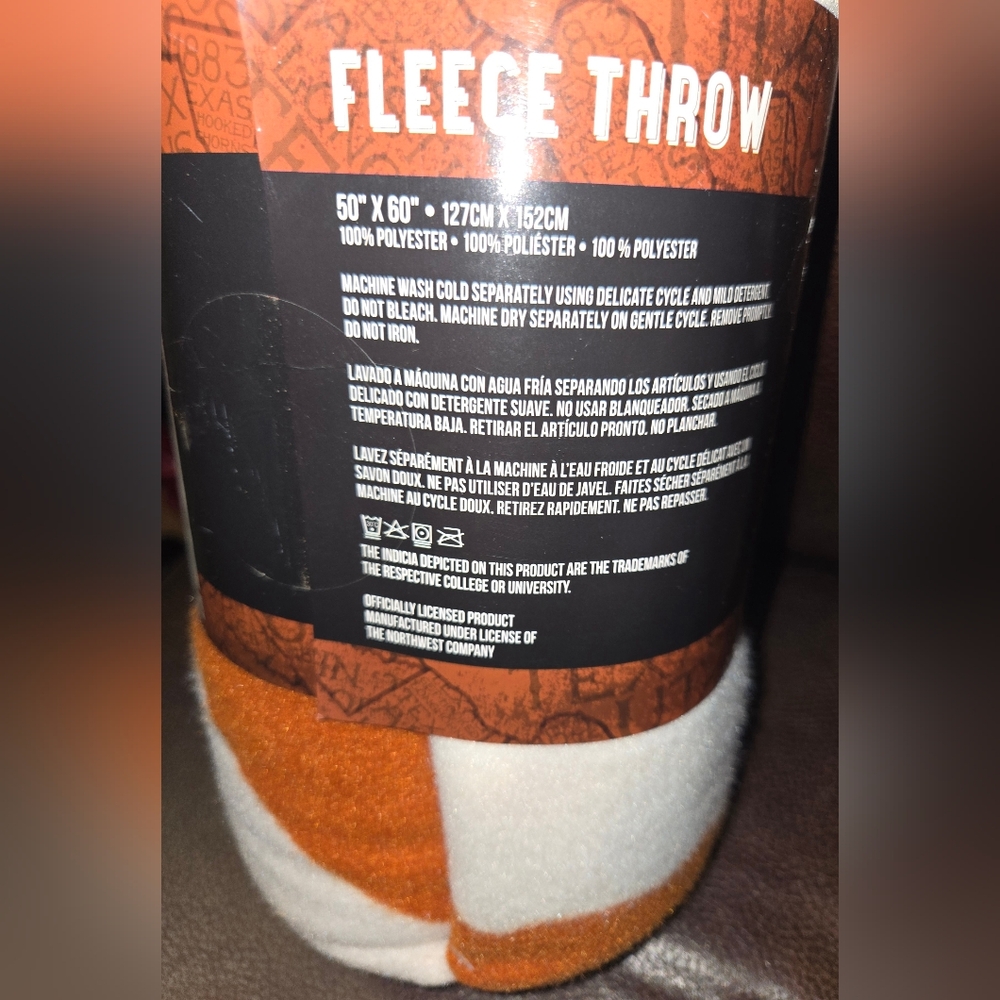 Texas Longhorns Fleece Throw Blanket - Picture 2 of 3
